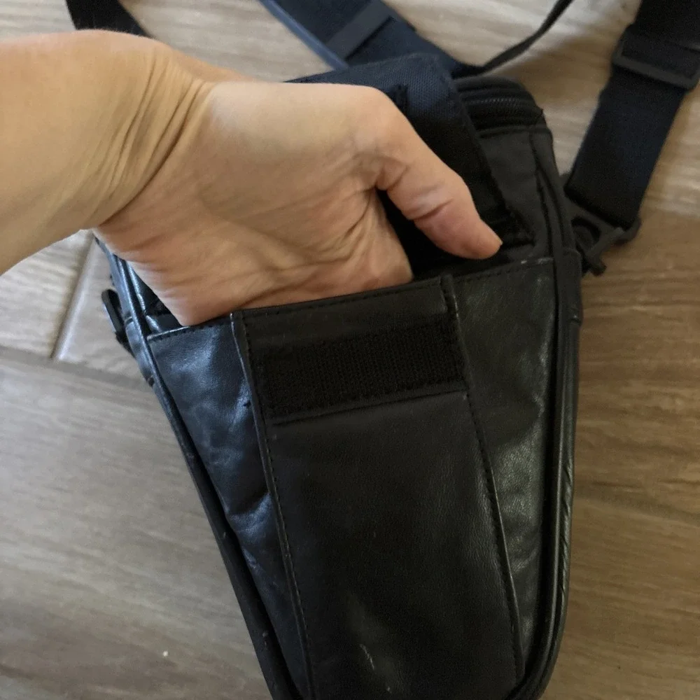 Black ? Leather Camera Bag